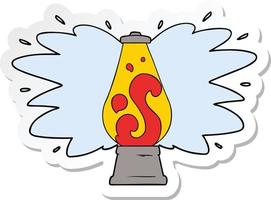 sticker of a cartoon retro lava lamp vector