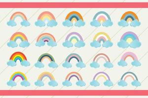 Rainbow Stickers Bundle Design vector