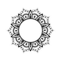 Vector mandala for coloring. Round frame with white space inside. Decorative border for logo, text or design.