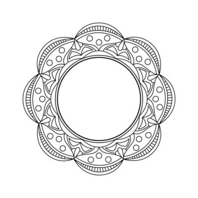Vector mandala for coloring. Round frame with white space inside. Decorative border for logo, text or design.