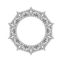 Vector mandala for coloring. Round frame with white space inside. Decorative border for logo, text or design.