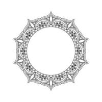 Vector mandala for coloring. Round frame with white space inside. Decorative border for logo, text or design.