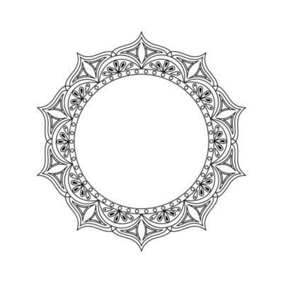 Vector mandala for coloring. Round frame with white space inside. Decorative border for logo, text or design.