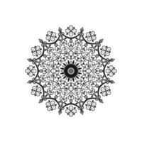 diseño de fondo floral de diseño de mandala ornamental en blanco y blanco vector