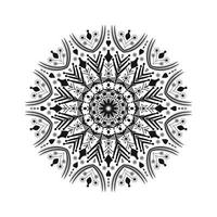 diseño de fondo floral de diseño de mandala ornamental en blanco y blanco vector