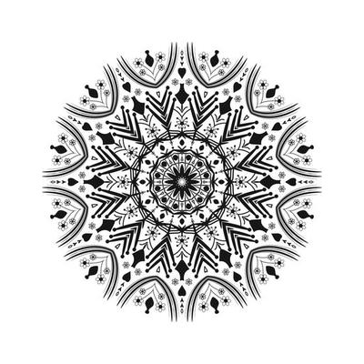 Blank and white ornamental mandala design floral background designeb