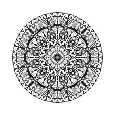 Blank and white ornamental mandala design floral background designeb