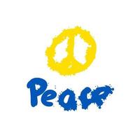 Grunge symbol of peace slogan print in 1970s graffity style. vector