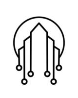 Internet connection building logo vector