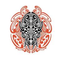 Tribal wild animal head tattoo vector