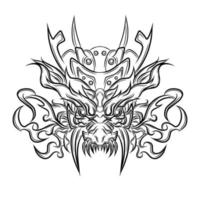 Hand drawn chineese dragon vector