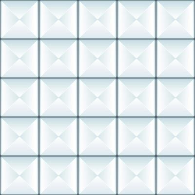 Vintage Pyramid Glass Tiles Seamless Pattern. Vector Ceramic Tiles With Triangular Sides, Wall Texture of Blue Color
