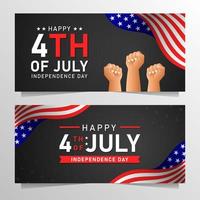 Happy 4th of July America independence day background and banner vector