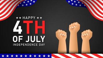 Happy 4th of July America independence day background and banner vector