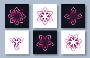 set collection of beauty spa lotus flower logo design