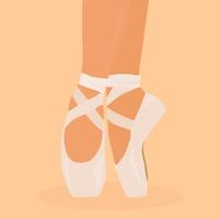 piernas de mujer con zapatos de punta de ballet. vector