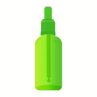 Green glass dropper bottle. vector