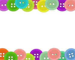 Decorative borders with colorful sewing buttons for design. vector