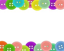 Decorative borders with colorful sewing buttons for design. vector