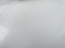 Water droplets on a white background. For background about drizzling rain with natural drops. photo