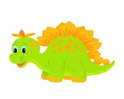 Little green dinosaur cub with orange spots. vector