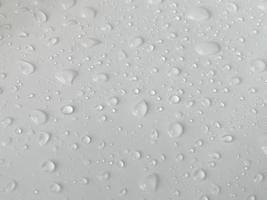 Water droplets on a white background. For background about drizzling rain with natural drops. photo