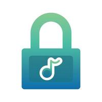 music padlock logo gradient design template icon vector