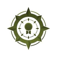 medal compass logo gradient design template icon vector