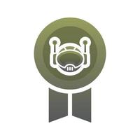 medal robot logo gradient design template icon vector