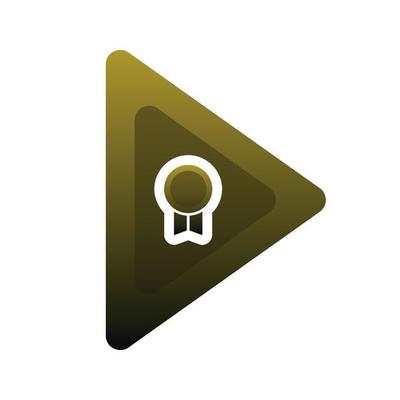 medal play logo gradient design template icon