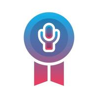 medal mic logo gradient design template icon vector