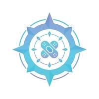 bandage compass logo gradient design template icon vector