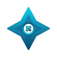 vendaje shuriken logotipo gradiente diseño plantilla icono vector