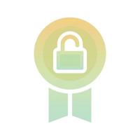 medal padlock logo gradient design template icon vector