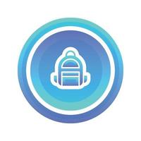 backpack coin logo gradient design template icon vector