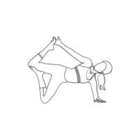 Yoga line art style vector