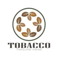 logotipo de hoja de tabaco, campo de tabaco y vector de diseño de plantilla de logotipo de cigarrillo de tabaco