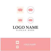 logotipo de cerdo, cocina de cerdo, aceite de cerdo e ícono de restaurante de comida de cerdo. con el concepto de icono de vector