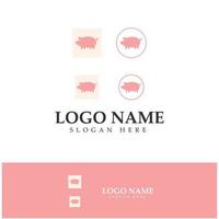 pig logo, pork cooking, pork oil and pork food restaurant icon. With vector icon concept