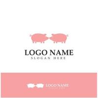 pig logo, pork cooking, pork oil and pork food restaurant icon. With vector icon concept