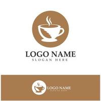 vector de diseño de plantilla de logotipo de taza de café