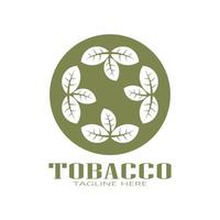 logotipo de hoja de tabaco, campo de tabaco y vector de diseño de plantilla de logotipo de cigarrillo de tabaco