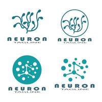 Neuron logo or nerve cell logo design illustration template icon with vector concept