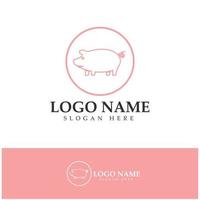 pig logo, pork cooking, pork oil and pork food restaurant icon. With vector icon concept