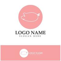 pig logo, pork cooking, pork oil and pork food restaurant icon. With vector icon concept