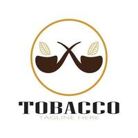 logotipo de hoja de tabaco, campo de tabaco y vector de diseño de plantilla de logotipo de cigarrillo de tabaco