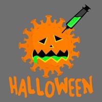 the Halloween concept during the coronavirus pandemic vector