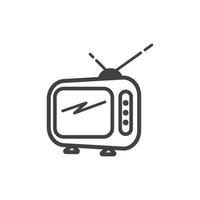 TV logo design flat icon vector