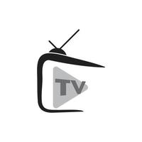 icono plano de diseño de logotipo de tv vector