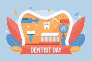 Dental Health Care Flat Illustration vector